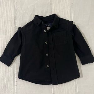 Childrens Place - 9 to 12 months black button down